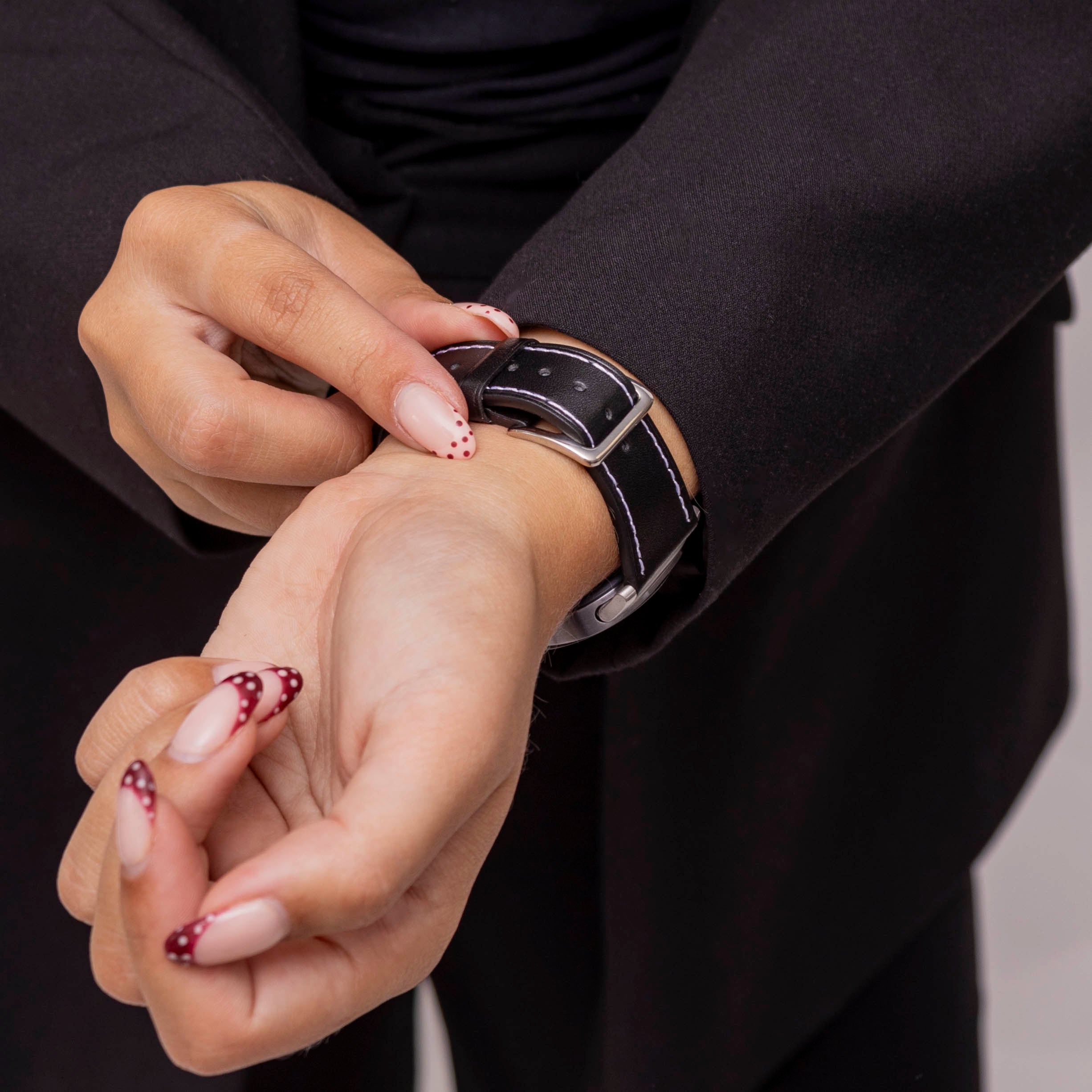 Samsung Galaxy Watch 8 Classic 'Klassisches' Lederarmband (Schwarz)