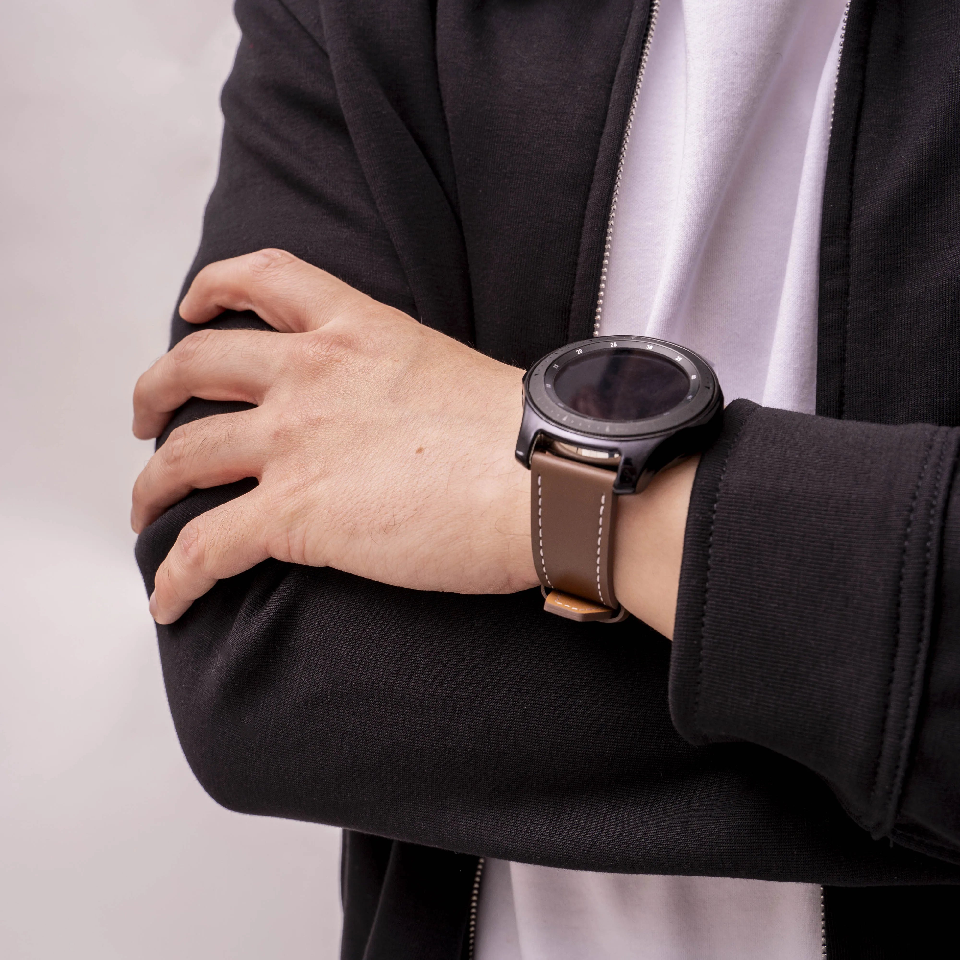 Polar Grit X2 Pro 'One Push' Leather Strap (Dark Brown)