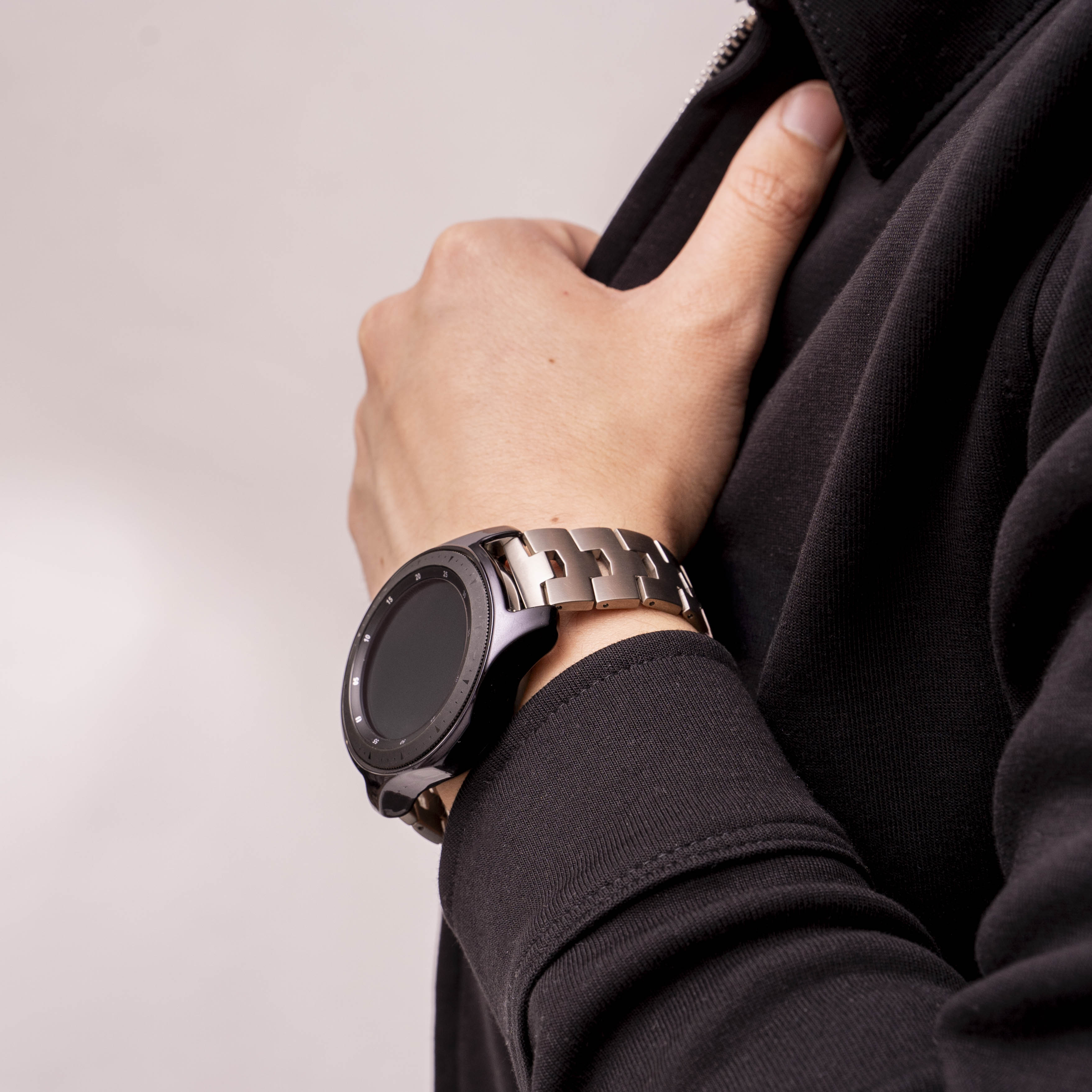 Polar Grit X Titan 'Grain' Armband (flacher Verschluss) (Silber)