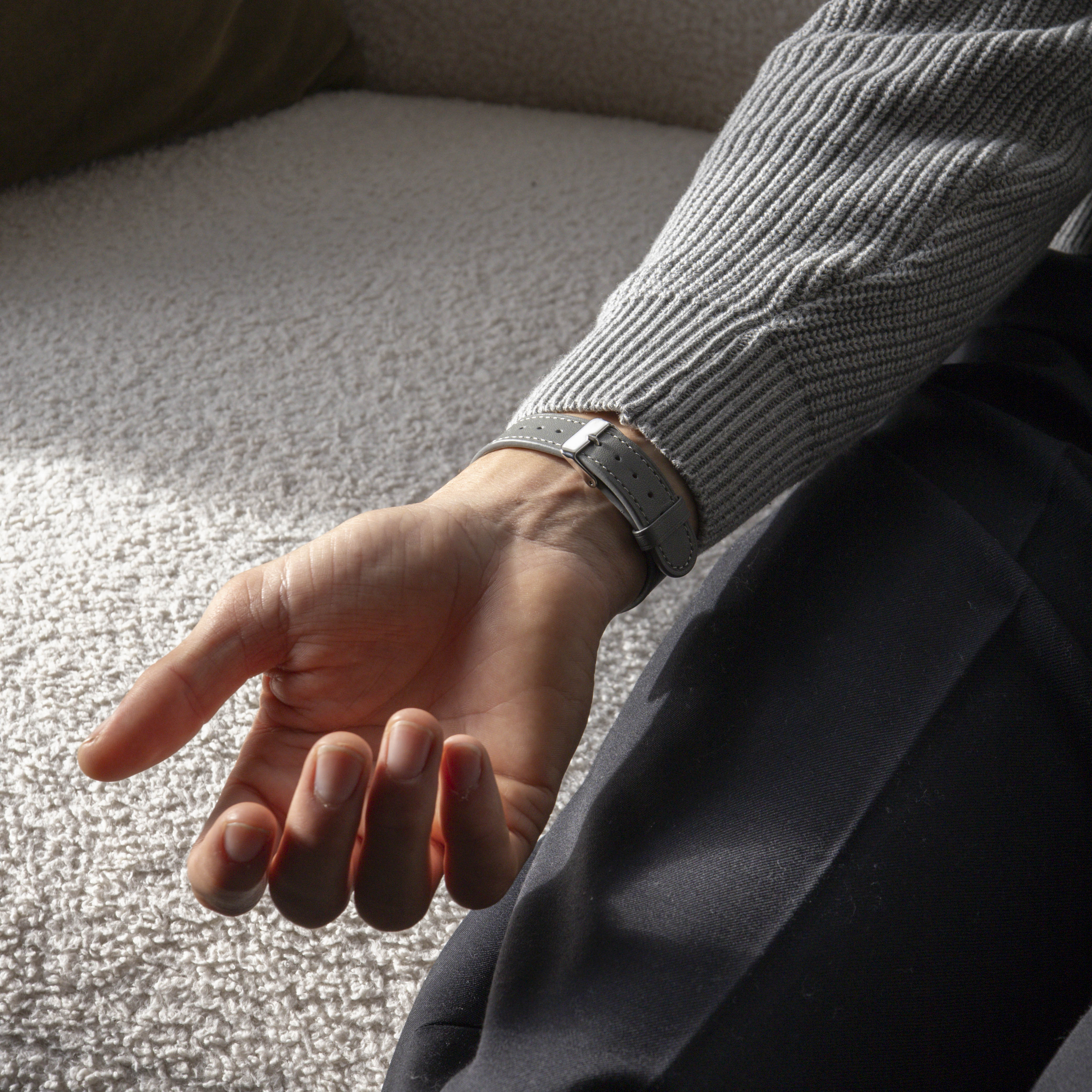 Fitbit Sense Leather Strap (Grey)