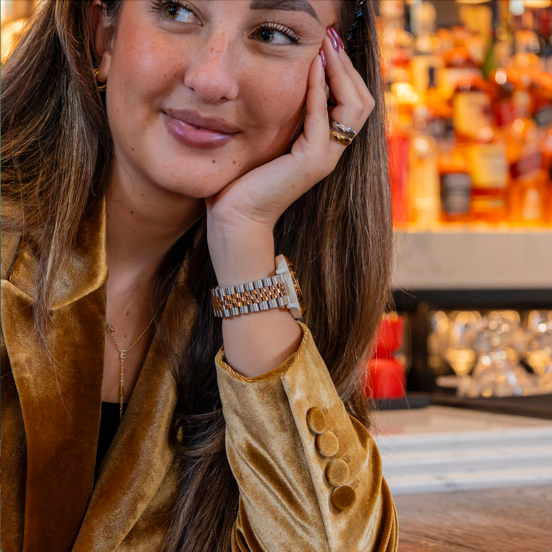 Samsung Galaxy Watch 42mm Jubilee Stahlband (Silber/Roségold)