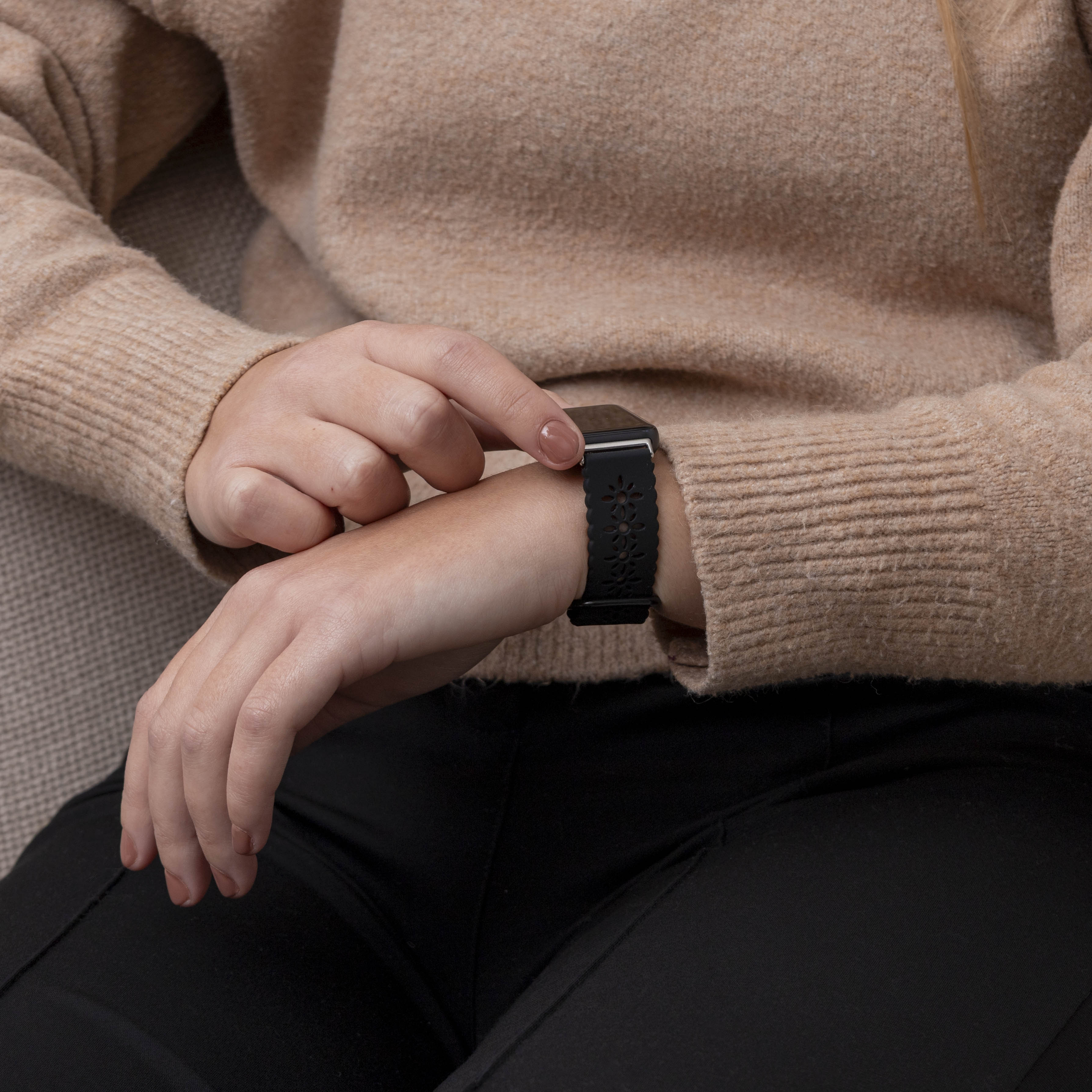 Samsung Galaxy Fit 3 gemustertes Silikonarmband (Schwarz)