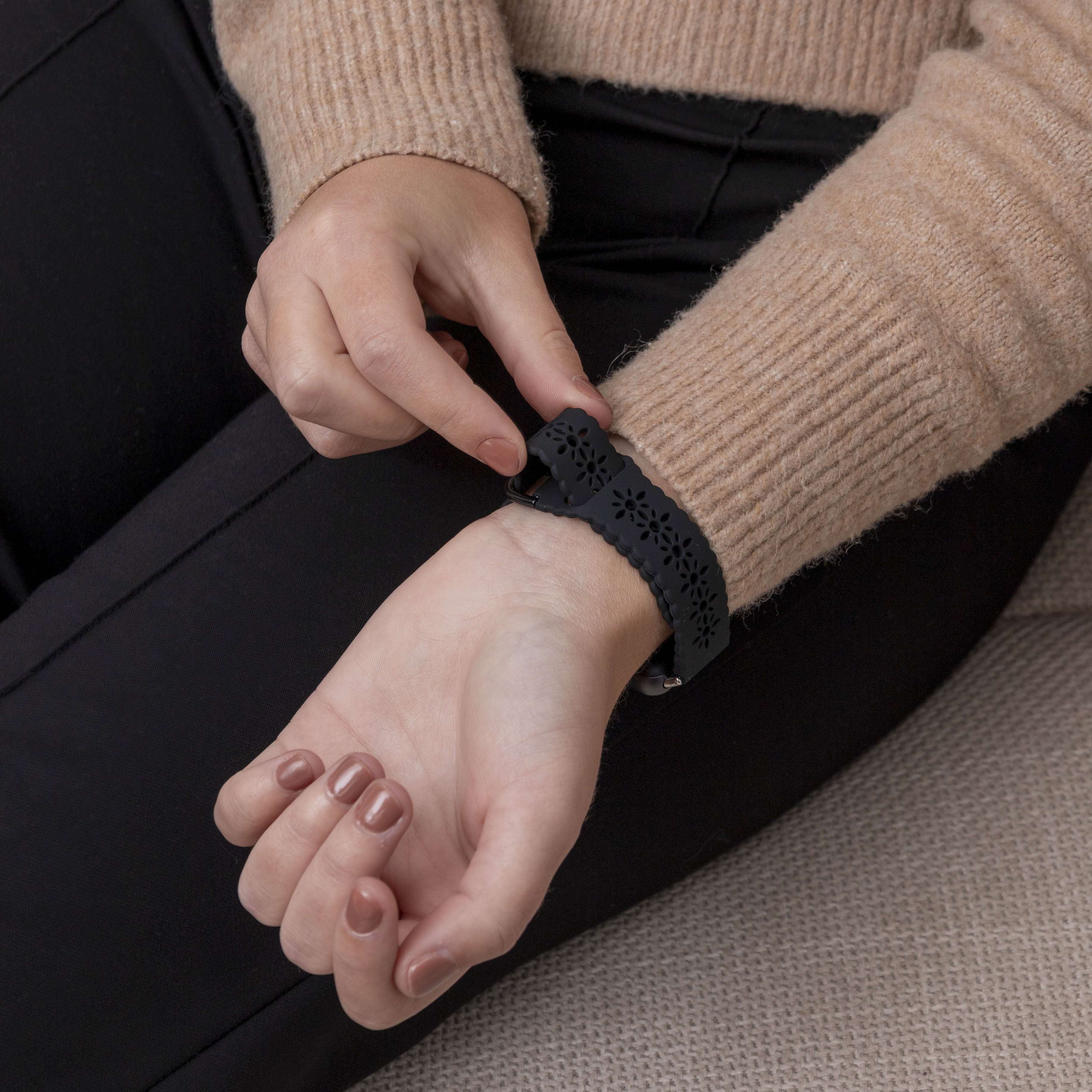 Samsung Galaxy Fit 3 gemustertes Silikonarmband (Schwarz)