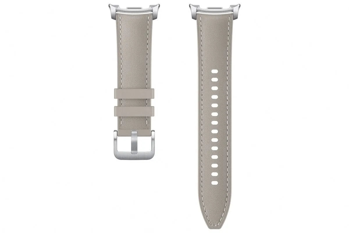 Leather Original Hybrid Strap, taupe, laid flat, separate parts, direct top view