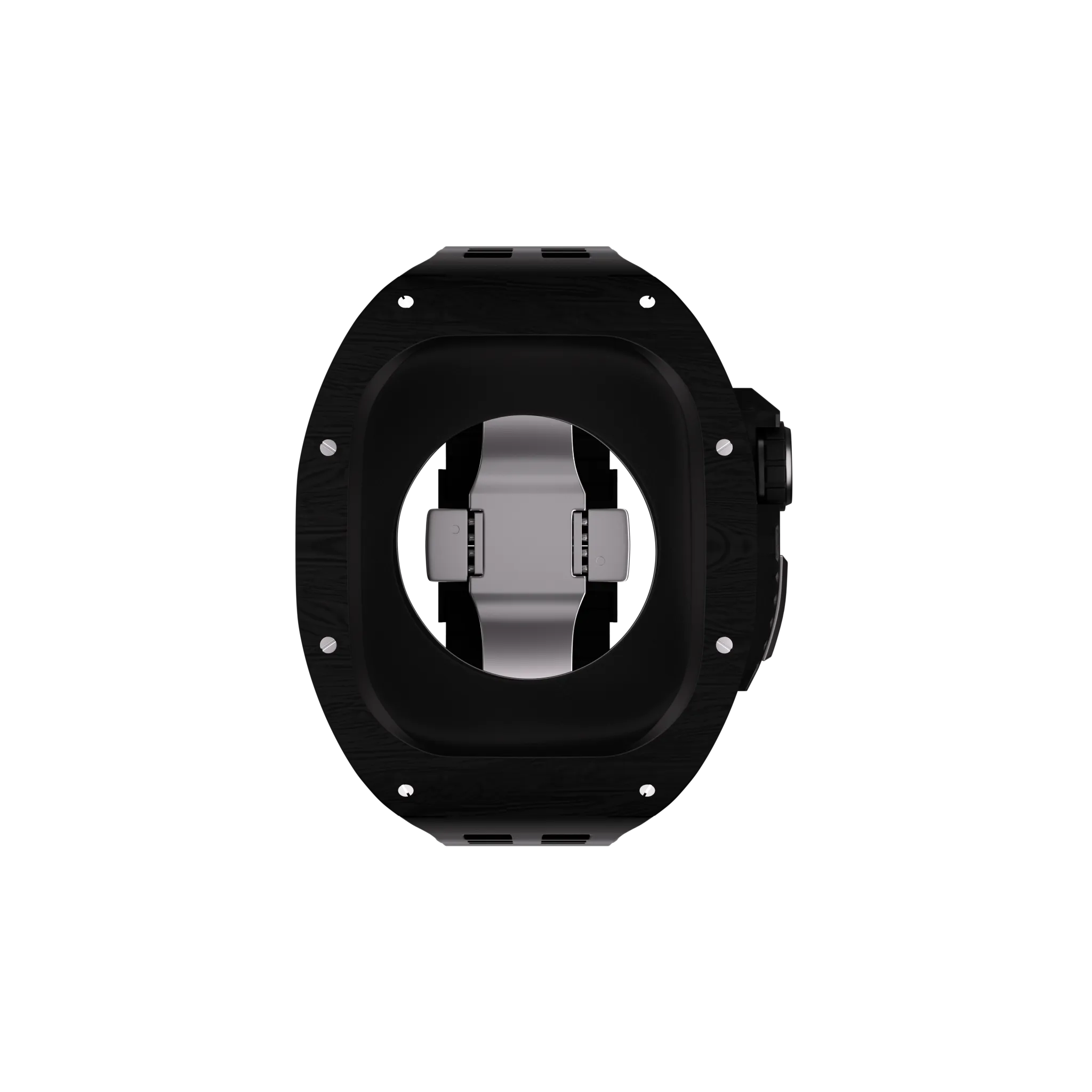 Reqior Boîtier en polymère avec bracelet en caoutchouc Apple Watch 45mm (chabon noir)