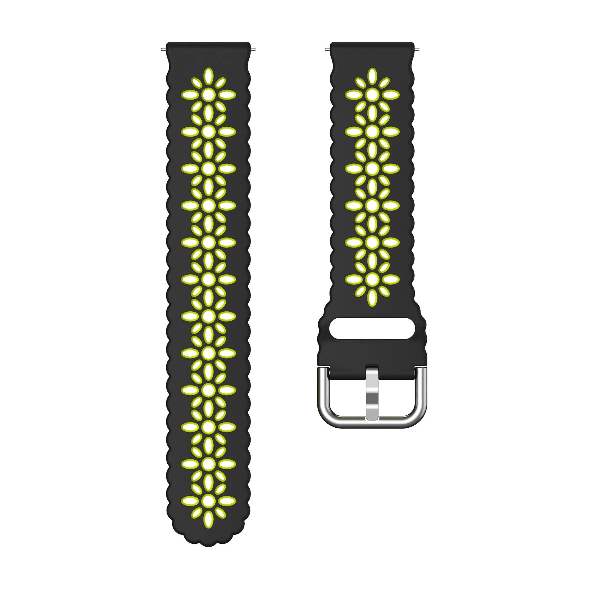 Amazfit Bip U (Pro) Gemustertes Silikonarmband (Schwarz/Grün)