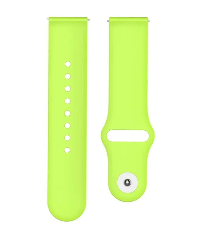 Silicone Sport Strap, light green, laid flat, separate parts, direct top view