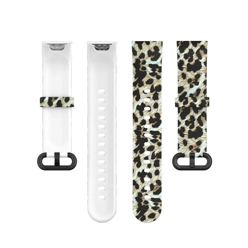 Silicone Patterned Strap, laid flat, separate parts, direct top view
