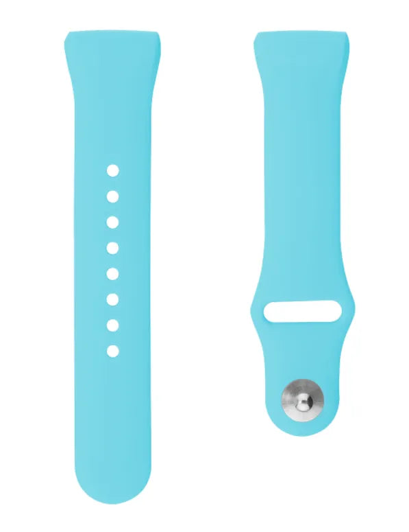 Silicone Sport Strap, laid flat, separate parts, direct top view