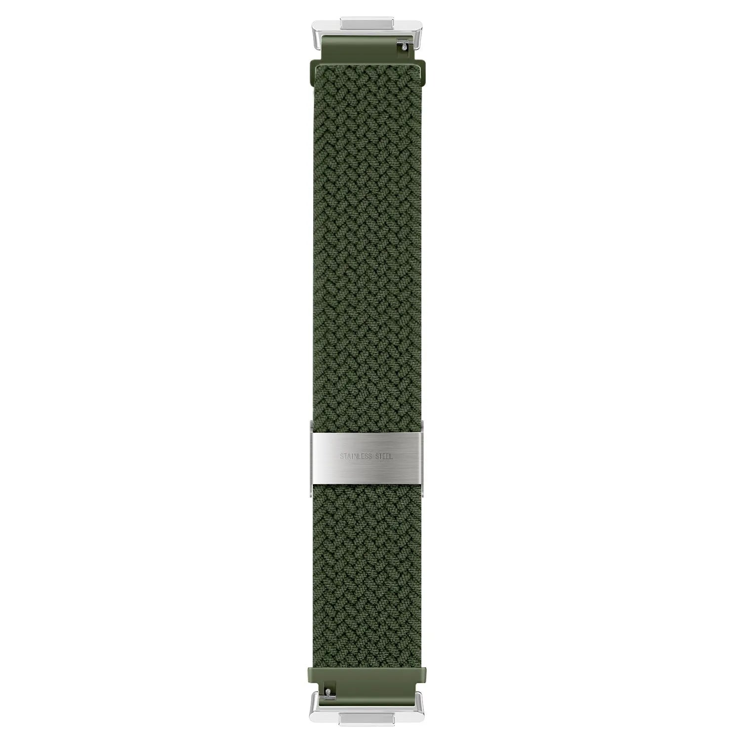 Nylon Adjustable Braided Strap, green, laid flat, joined, direct top view