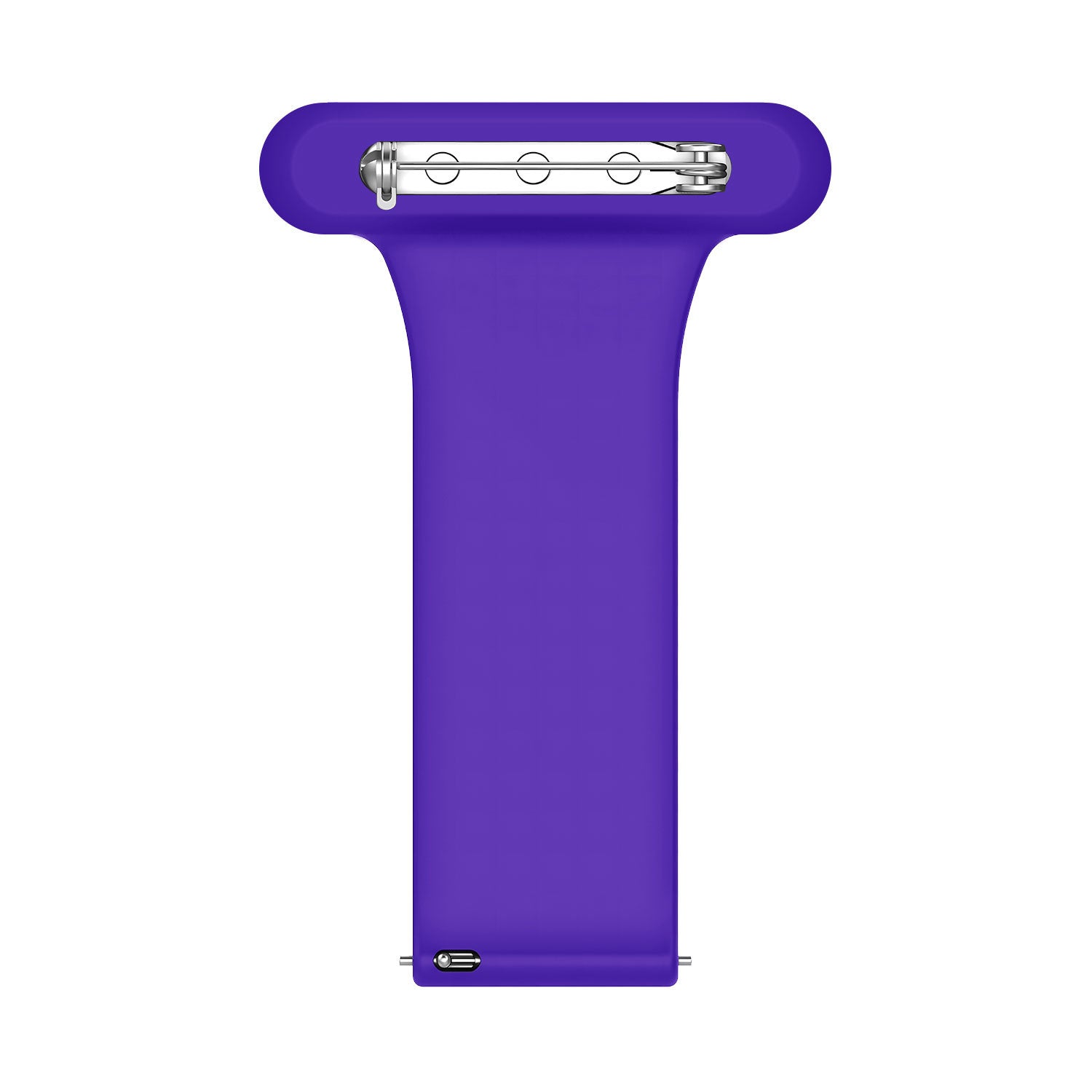 Silicone Nurse Fob, purple, laid flat, joined, direct top view