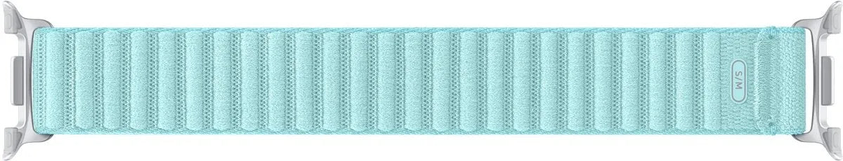 Nylon Fabric Strap, mint, laid flat, joined, direct top view