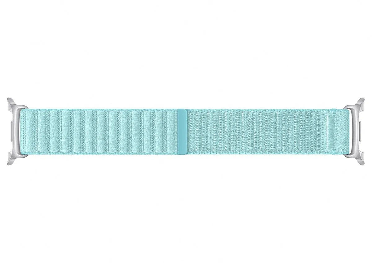 Nylon Fabric Strap, mint, laid flat, joined, direct top view