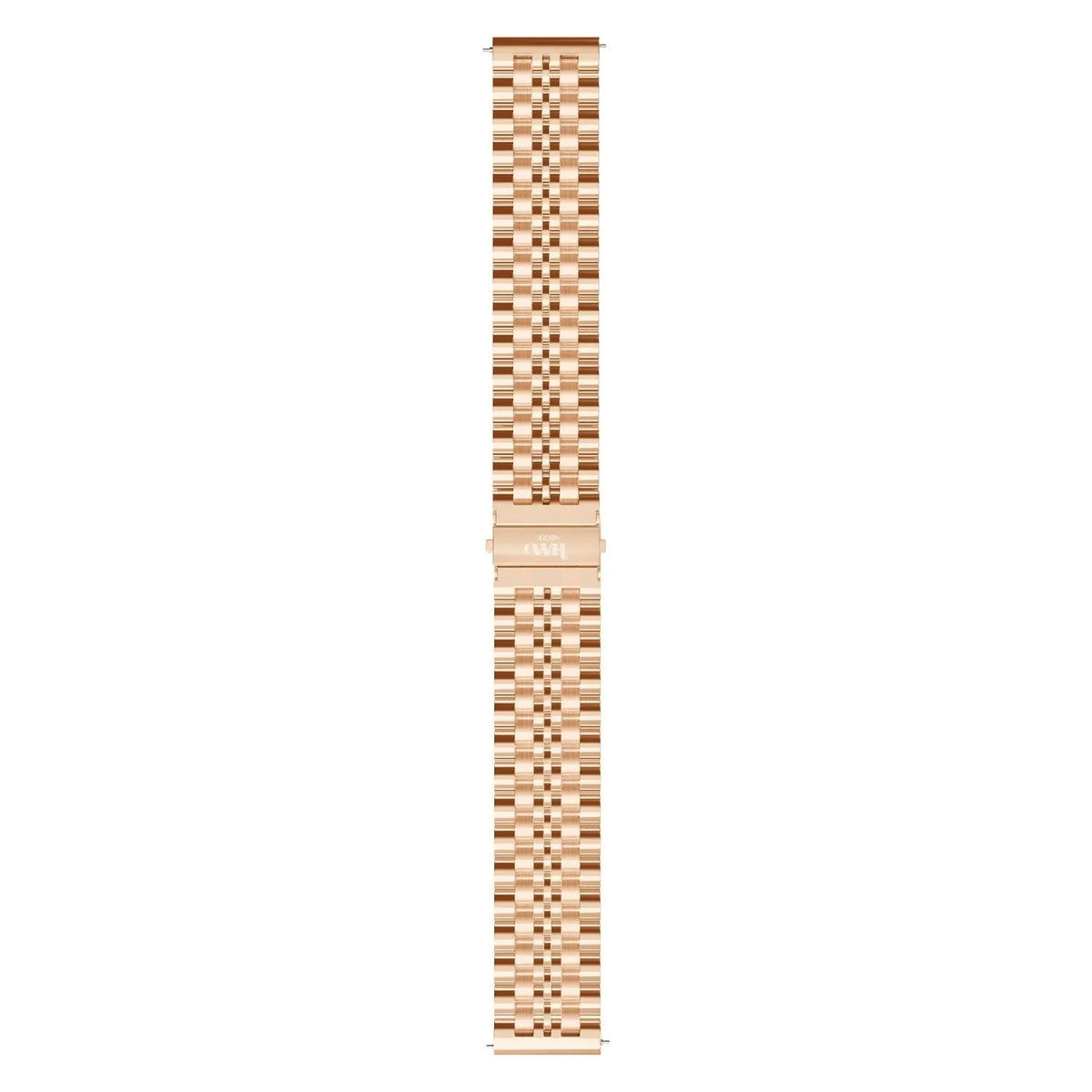 Steel Strap, rose gold, laid flat, joined, direct top view