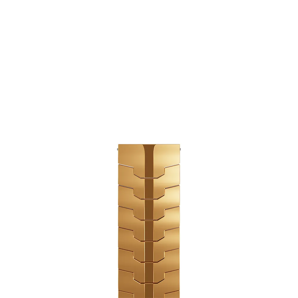 Steel Iron Strap, rose gold, laid flat, joined, direct top view