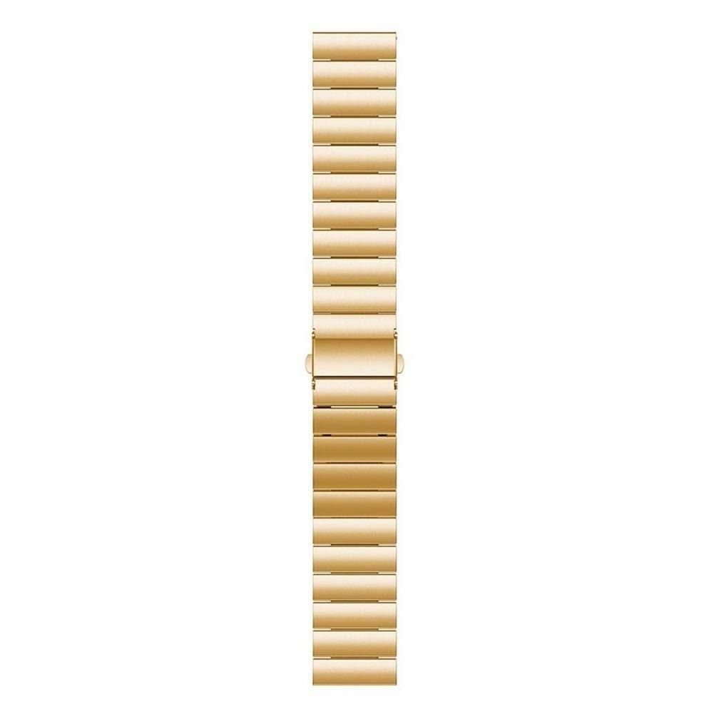 Premium Metal Strap, gold, laid flat, joined, direct top view