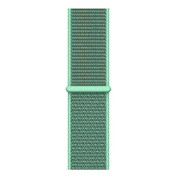 Nylon Strap, mint, laid flat, joined, direct top view
