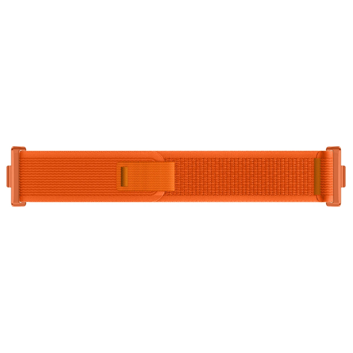 Trail Nylon Strap, orange, laid flat, joined, direct top view