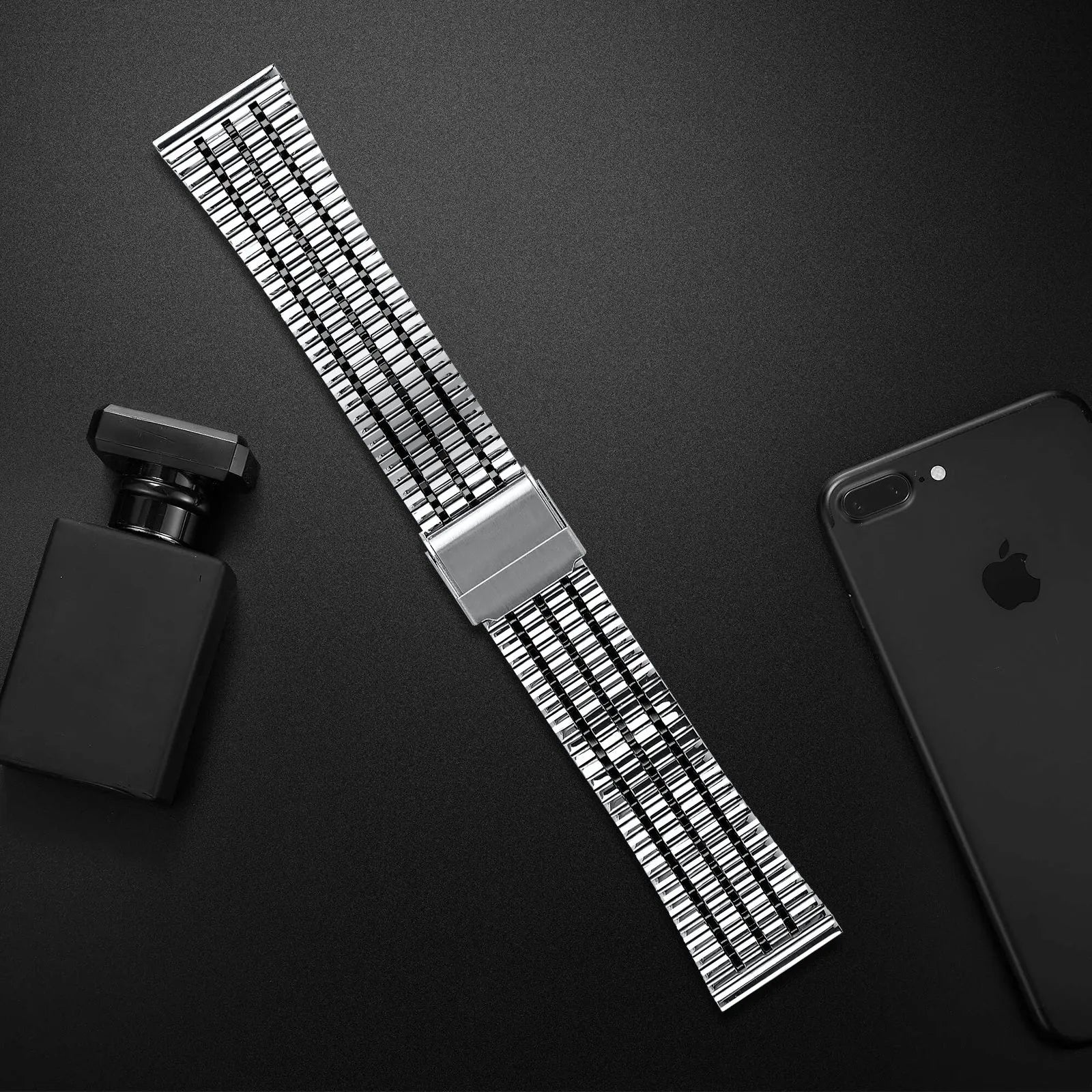 Amazfit Active Fine Steel Strap (Silver/Black)