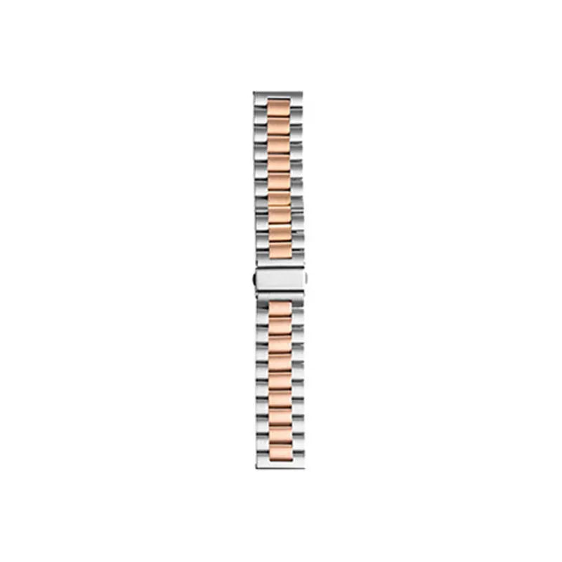 Steel Strap, silver/rose gold, laid flat, joined, direct top view
