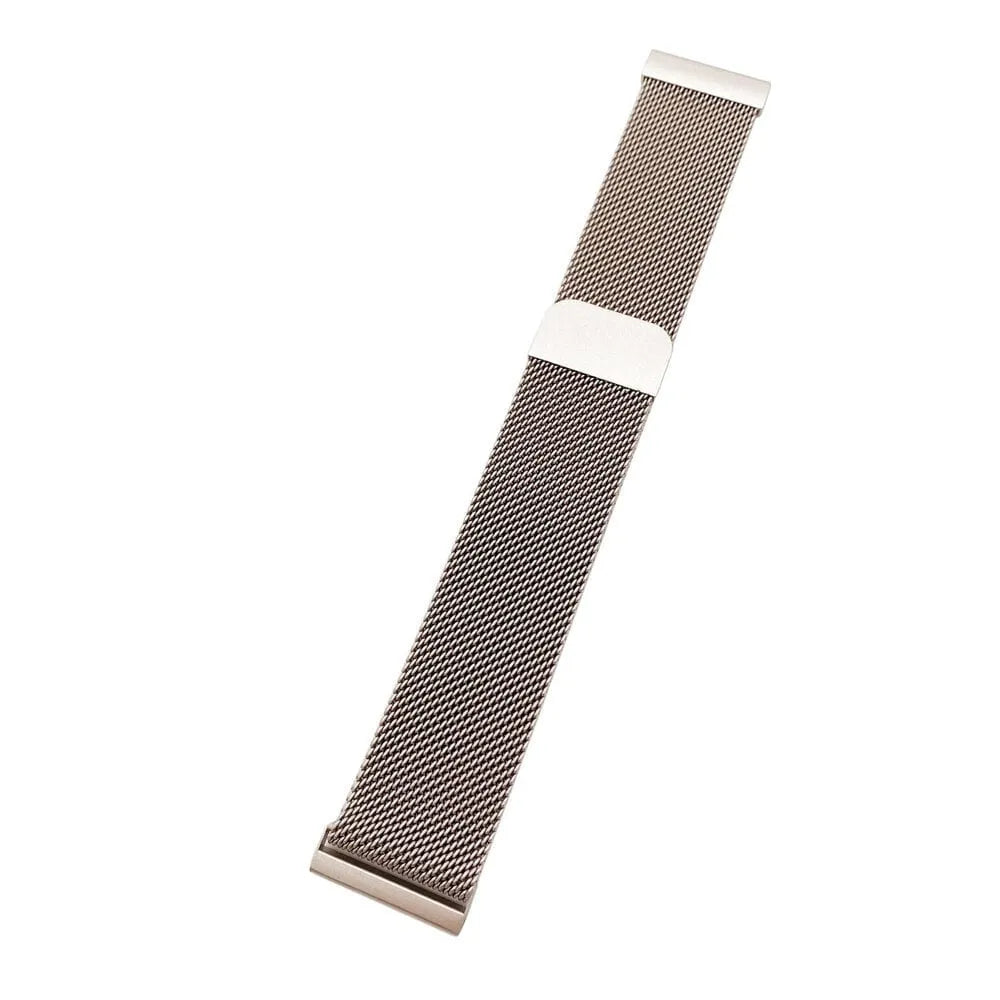 Milanese Strap, starlight, laid flat, joined, direct top view