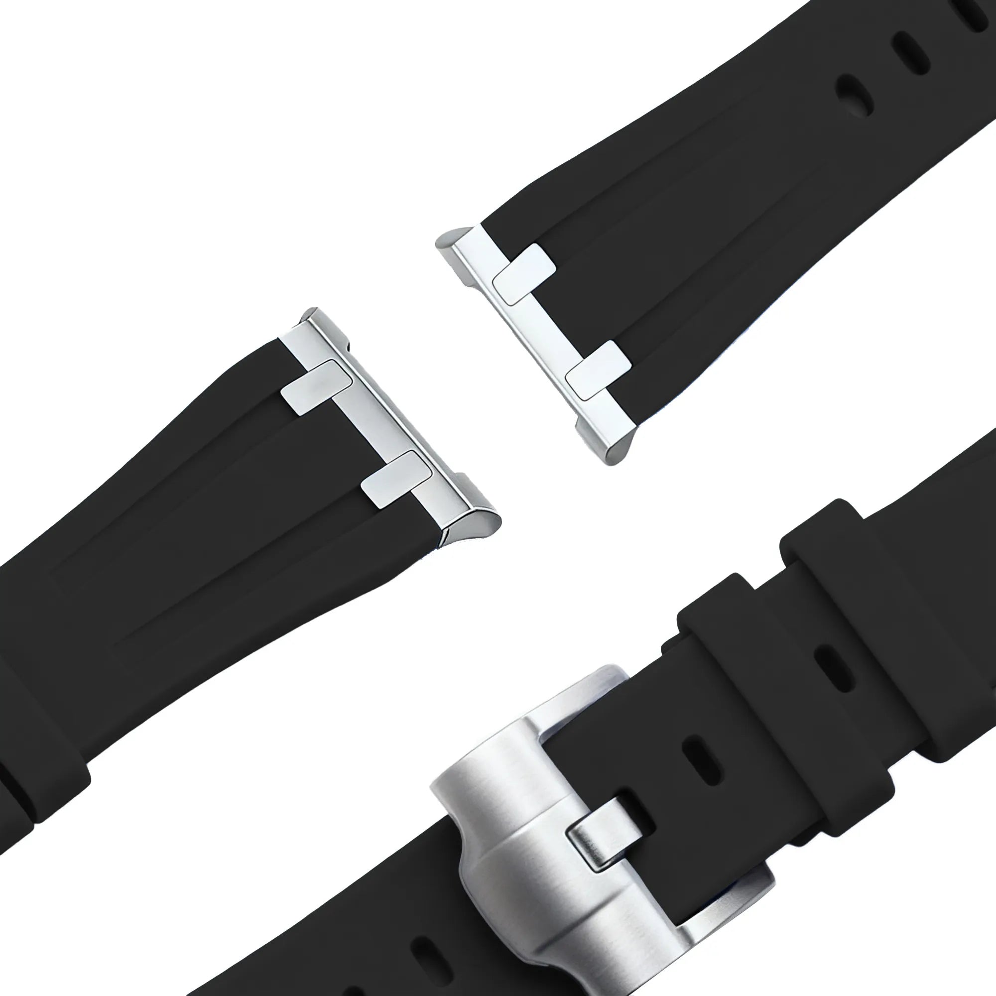 Bandz Samsung Galaxy Watch 8 - 44mm Silikonarmband 'Luxe Liquid' (Schwarz)