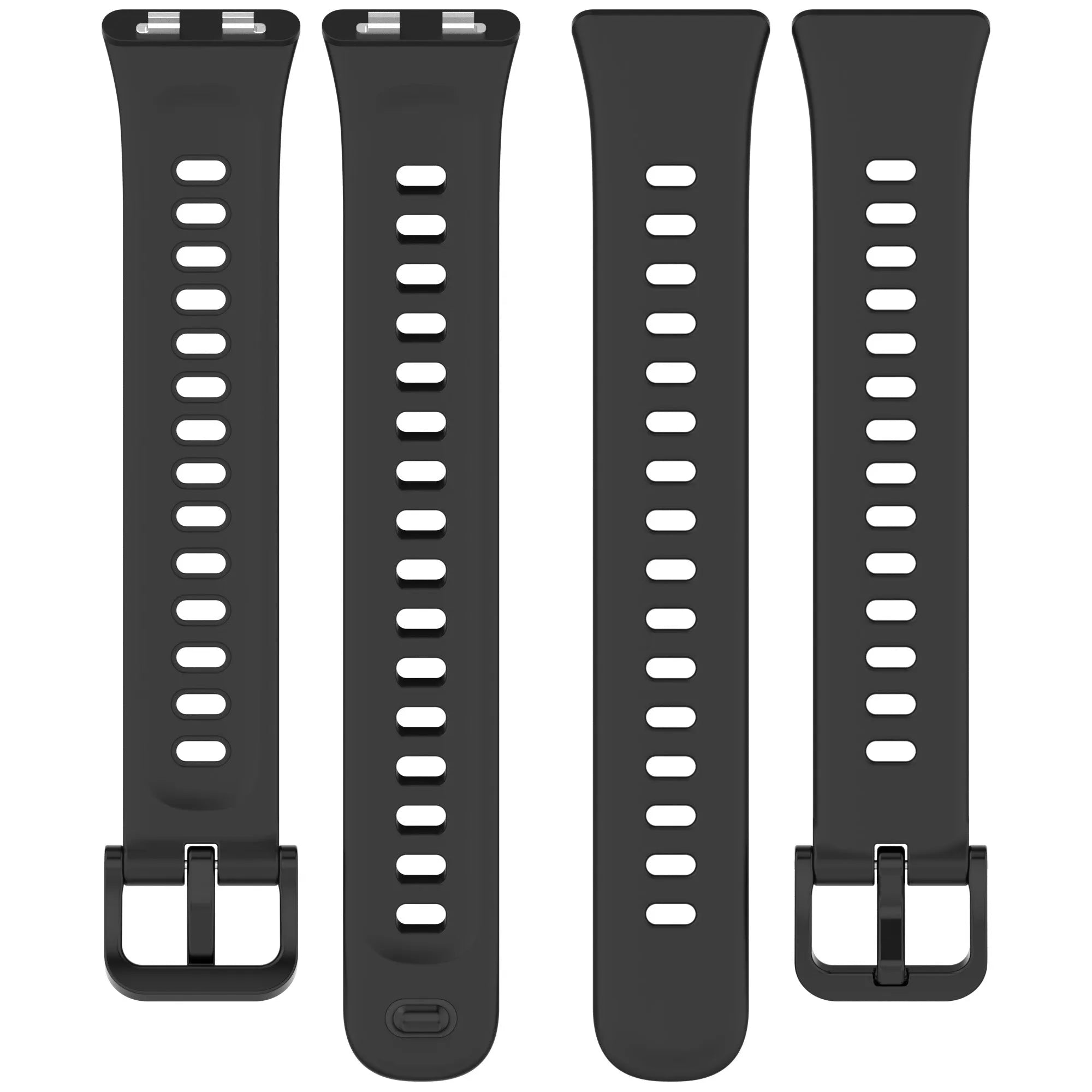 Silicone Strap, laid flat, separate parts, top and underside view