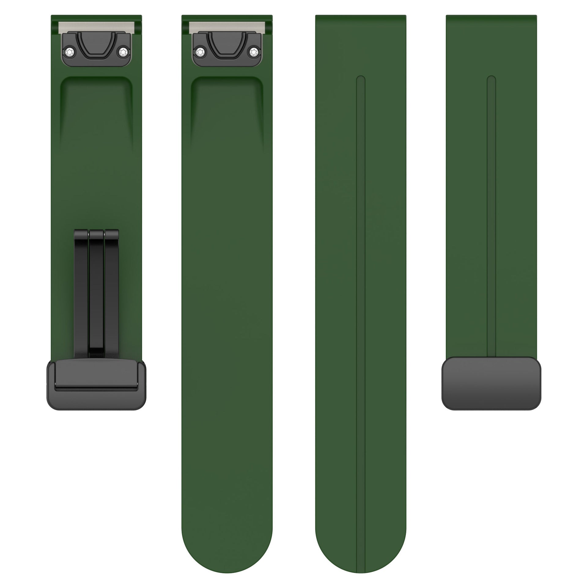 Garmin Epix Gen 2 - 47mm D-Buckle Silicone Strap (Army Green)