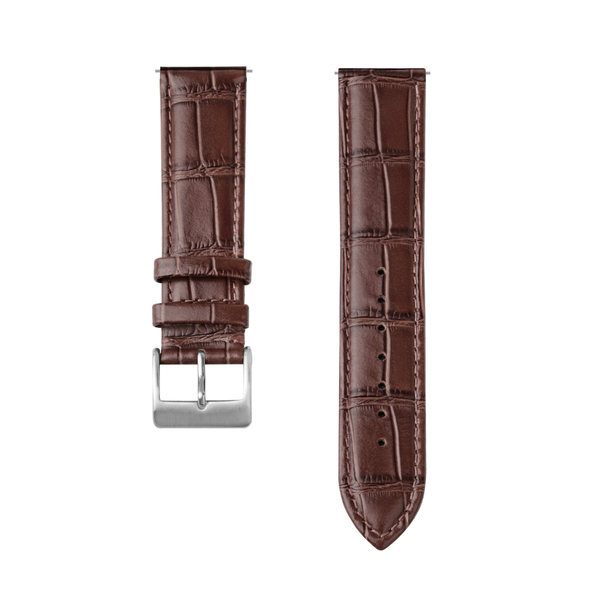 Amazfit Balance Ultra leather crocodile grain band (bruin)
