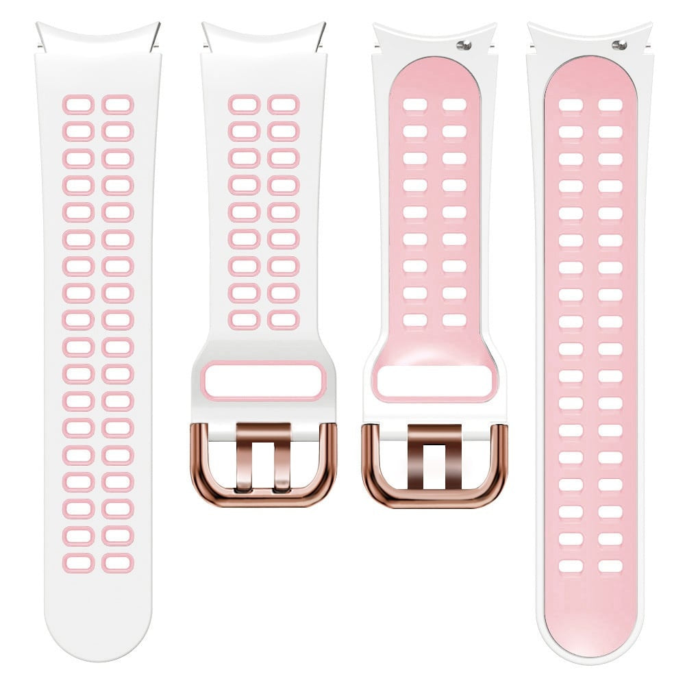 Silicone Squared Sport Strap, laid flat, separate parts, top and underside view