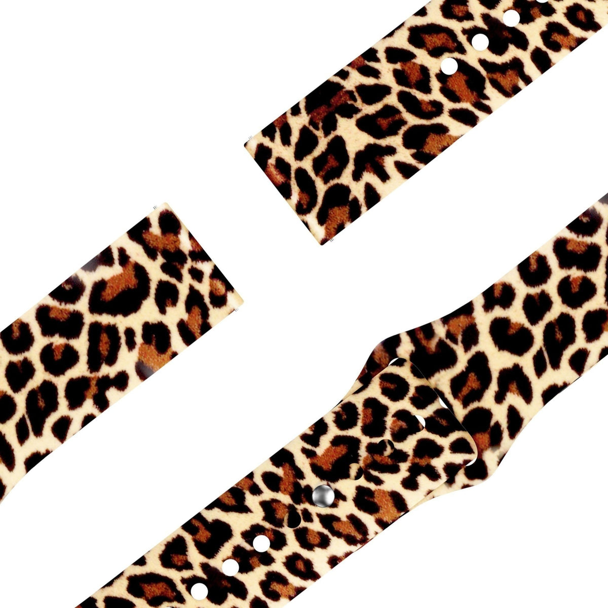 Silicone Patterned Strap, laid flat, joined, 45° top view