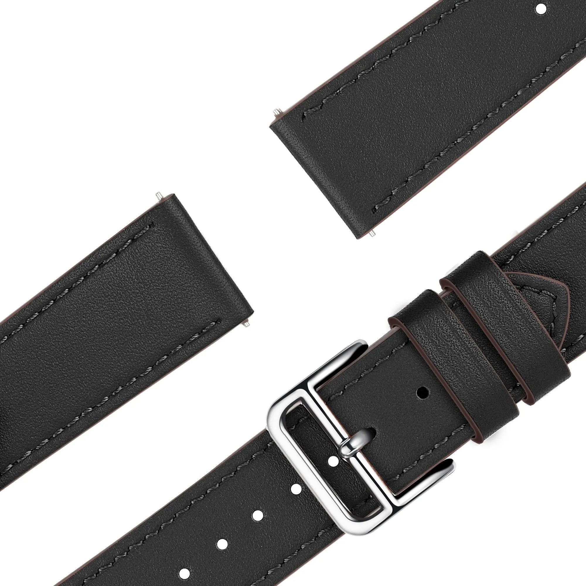 Bandz Amazfit Active 3 Premium Leather Strap 'Deluxe' (Black)