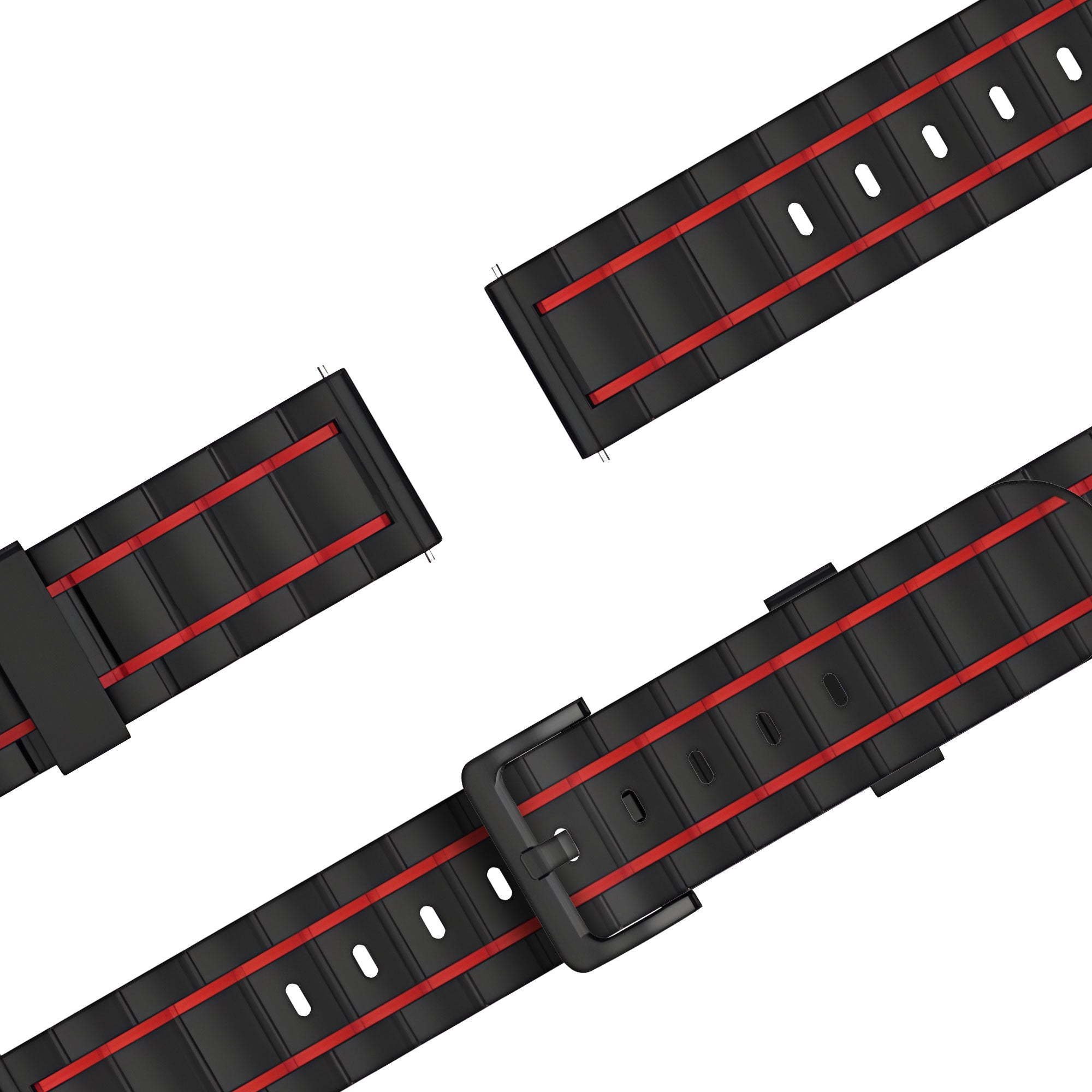 Bandz CMF Watch Pro 3 Gestreiftes Sportarmband (Schwarz/Rot)