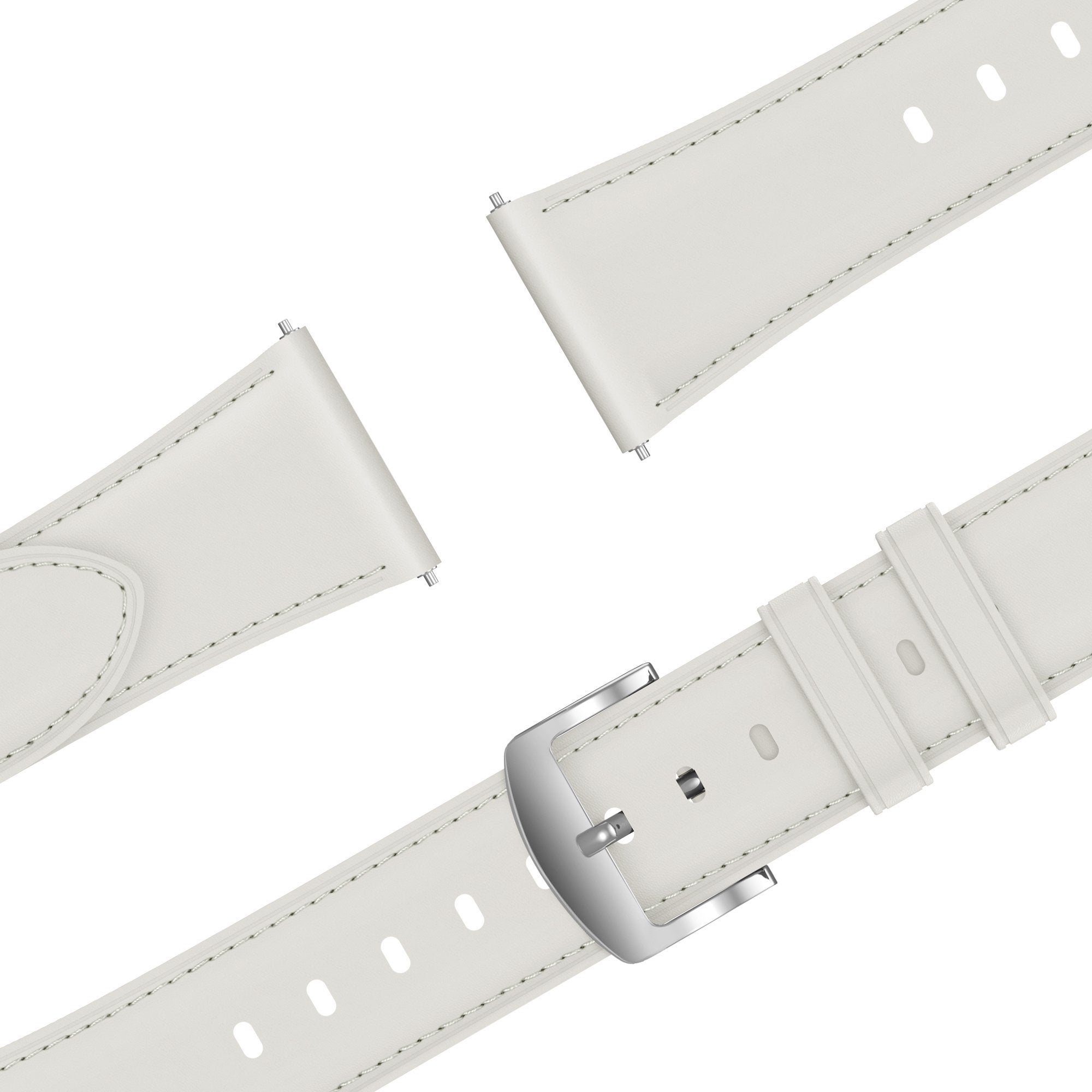 Bandz Huawei Watch 5 - 42mm Leather Strap 'Easy Fit' (White)