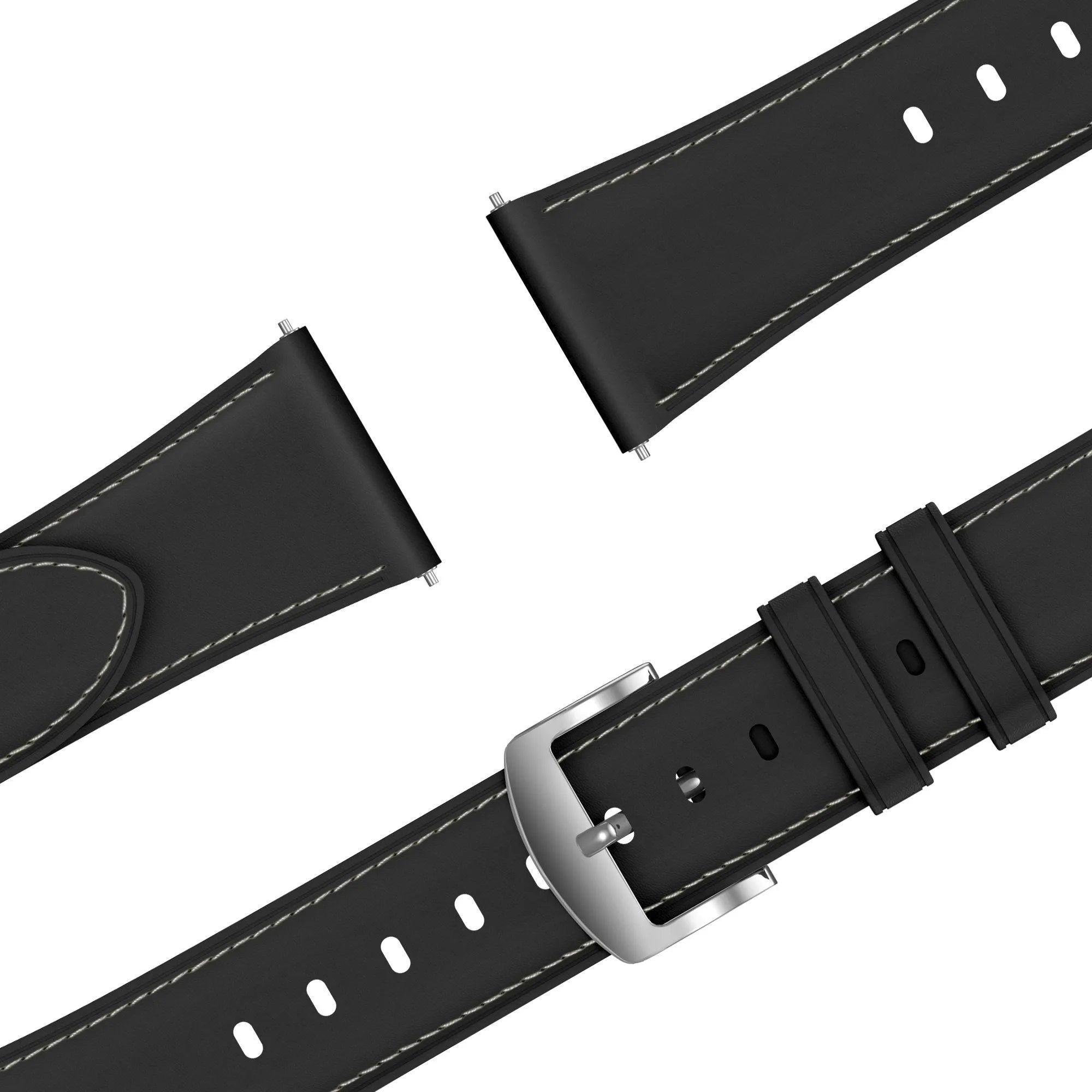 Bandz Actyve Smartwatch 20mm lederen band 'Easy fit' (zwart)