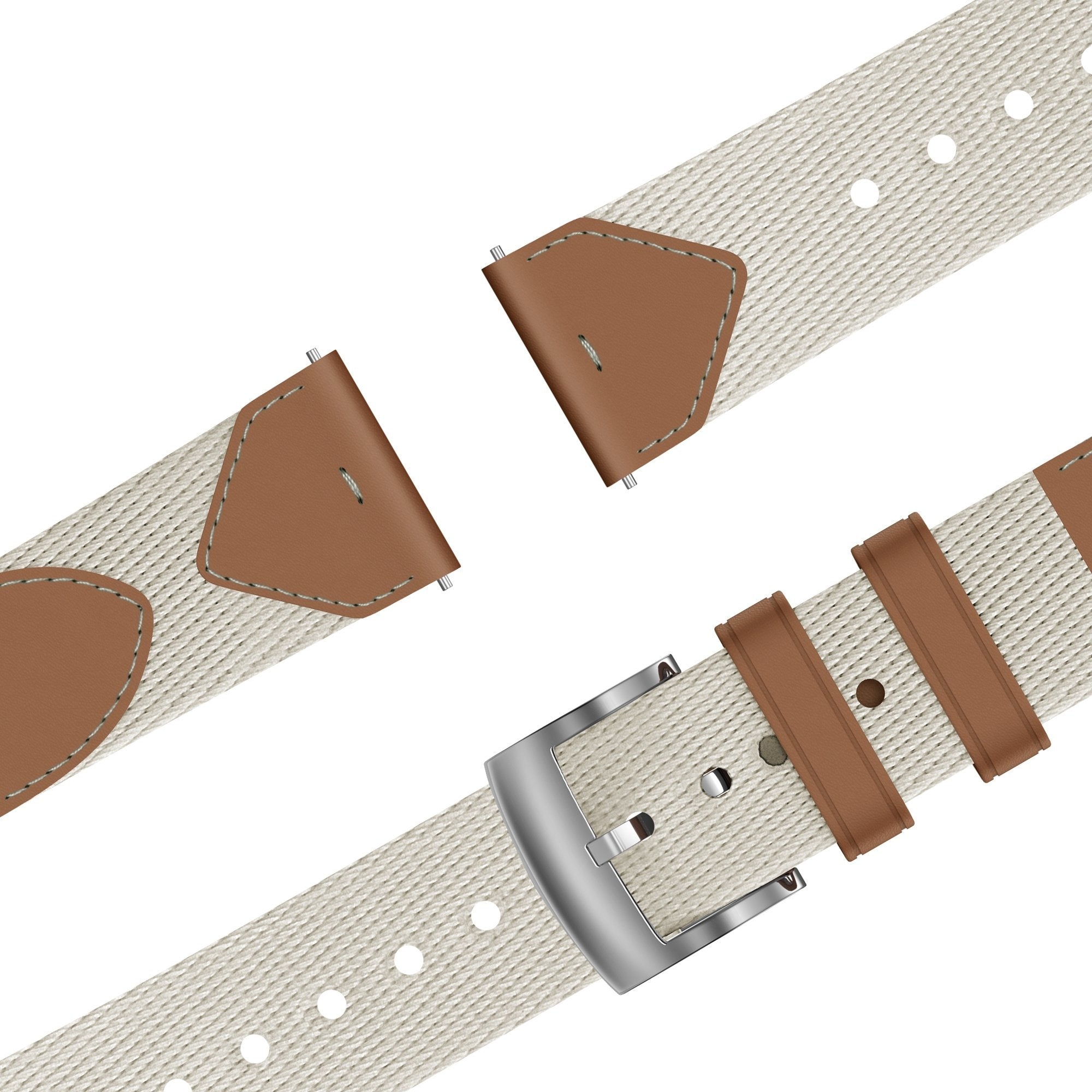 Bandz Withings ScanWatch Light leren hybrid band 'Easy fit' (beige/bruin)