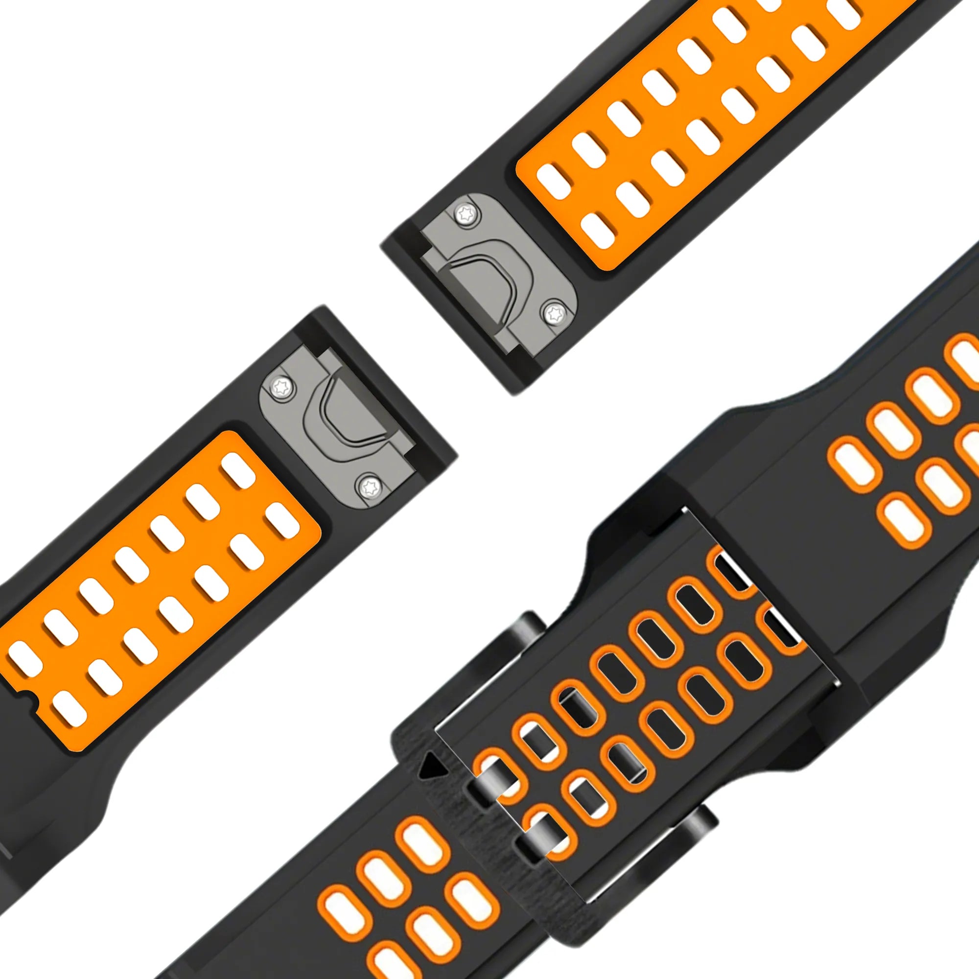 Bandz Bracelet sport avec boucle Garmin Epix Gen 2 (47mm) (noir/orange)