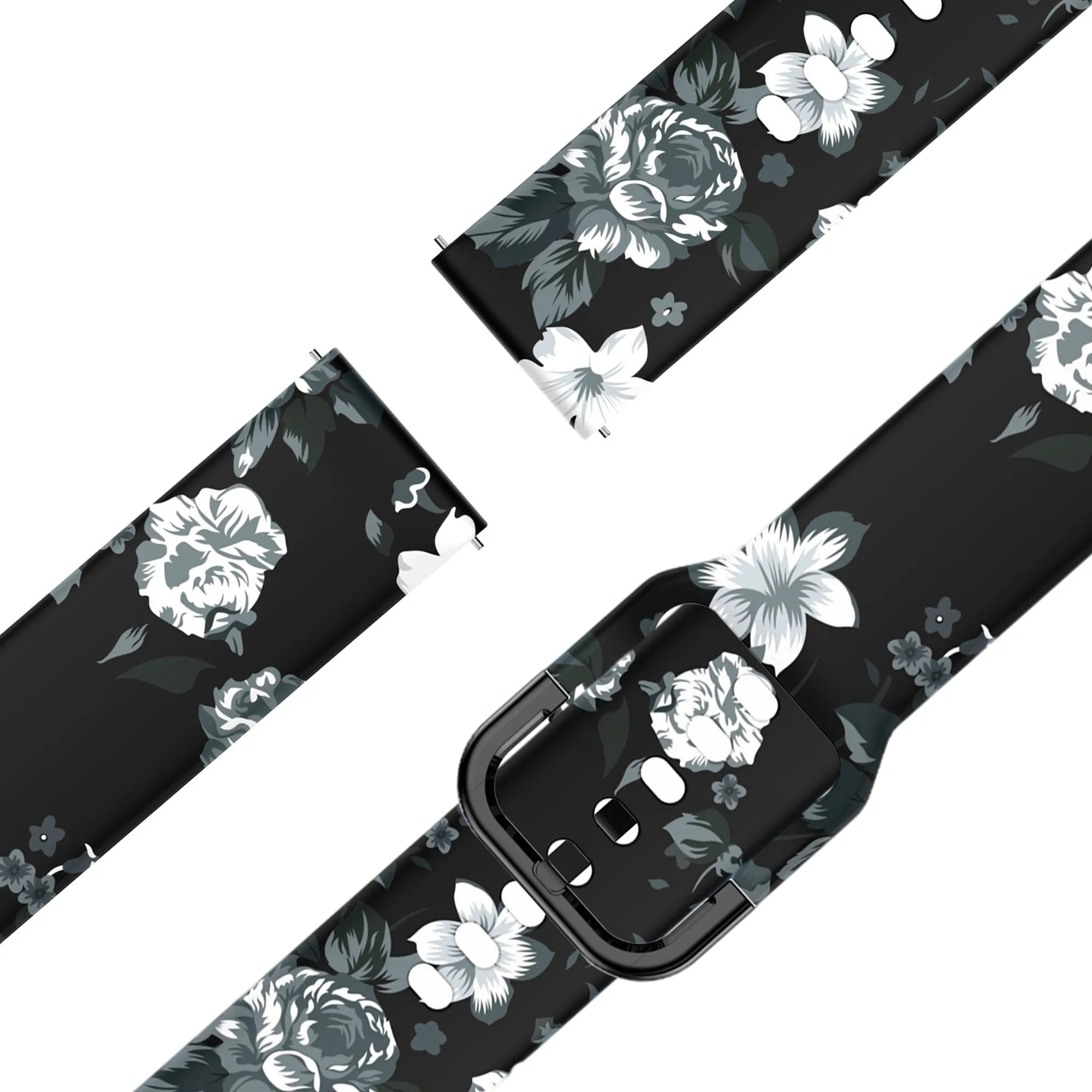 Bandz Garmin Forerunner 265s siliconen band 'Grey Flower'