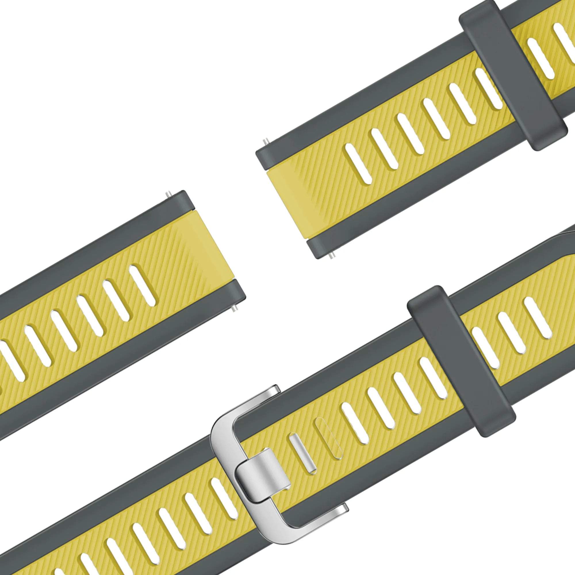 Bandz Bracelet dual sport avec boucle Garmin Venu 2 (gris/jaune)