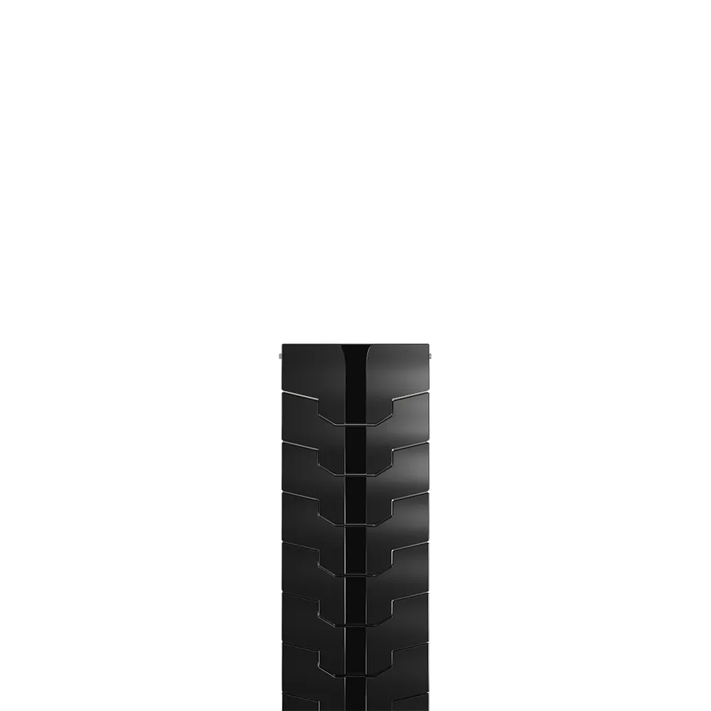 Steel Iron Strap, black, laid flat, joined, 45° top view