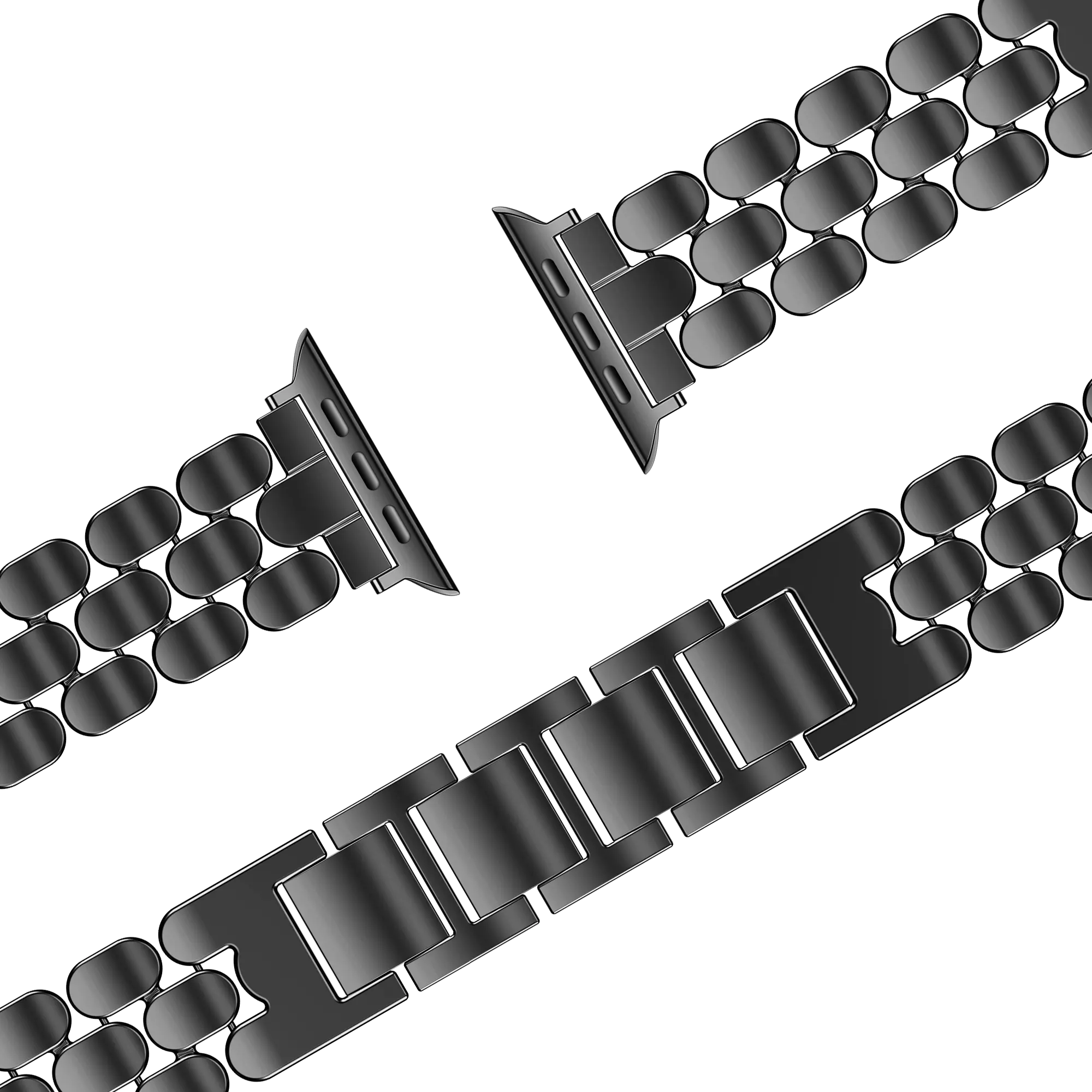 Bandz Apple Watch Stahlarmband 'Oval' (Schwarz)