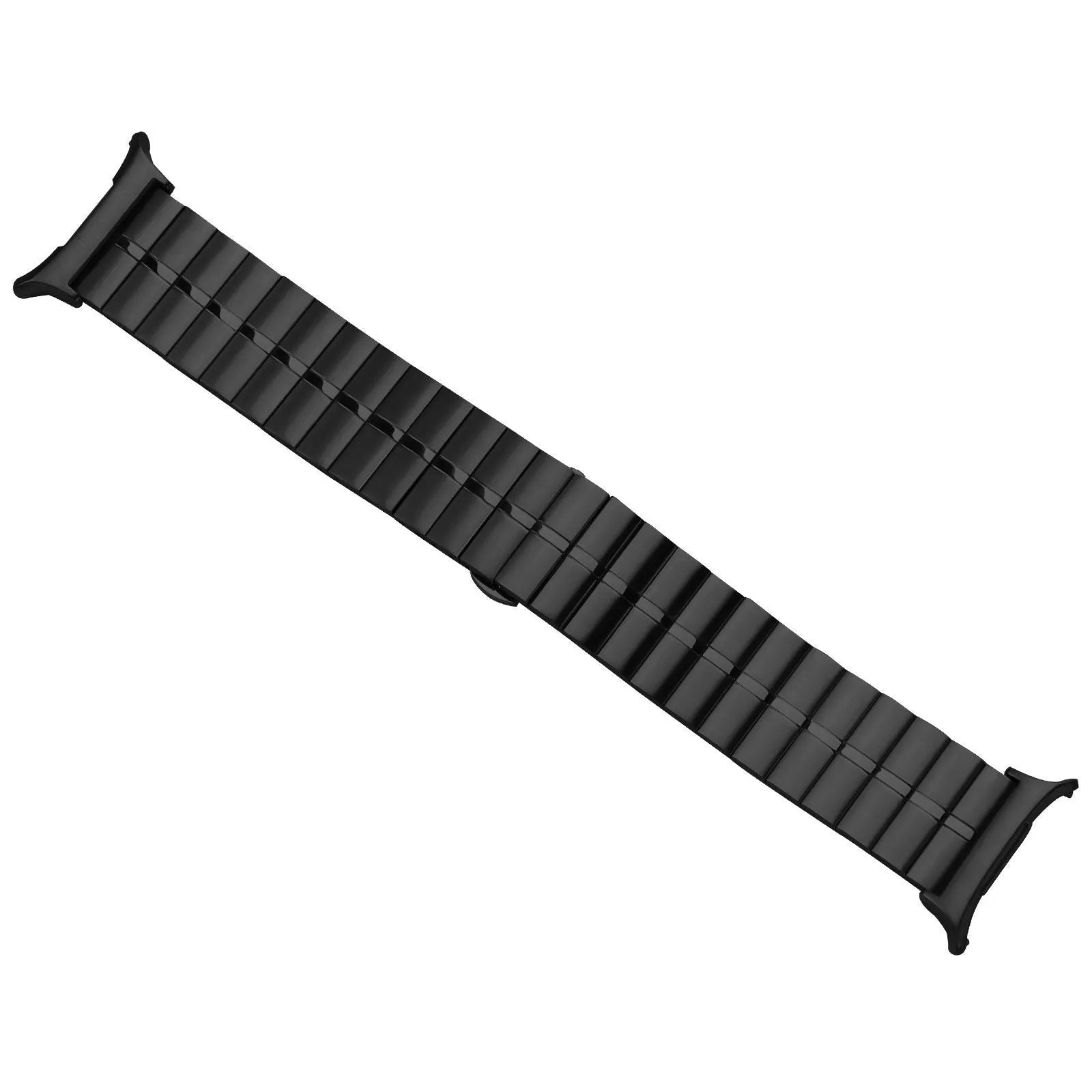 Premium Metal Strap, black, laid flat, joined, 45° top view