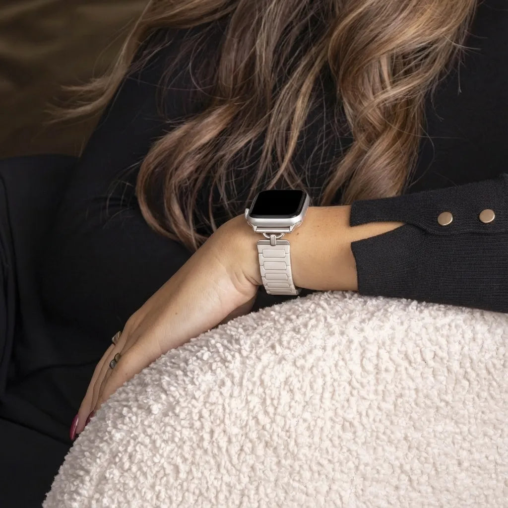 Bandz Correa silicona magnético 'fino' Apple Watch (blanco estrella)