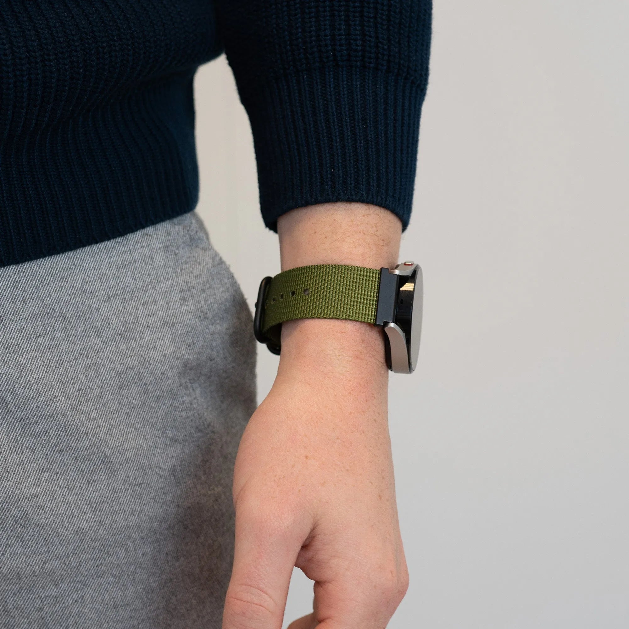 Bandz Amazfit Balance 2 Buckled Nylon Strap (Green)
