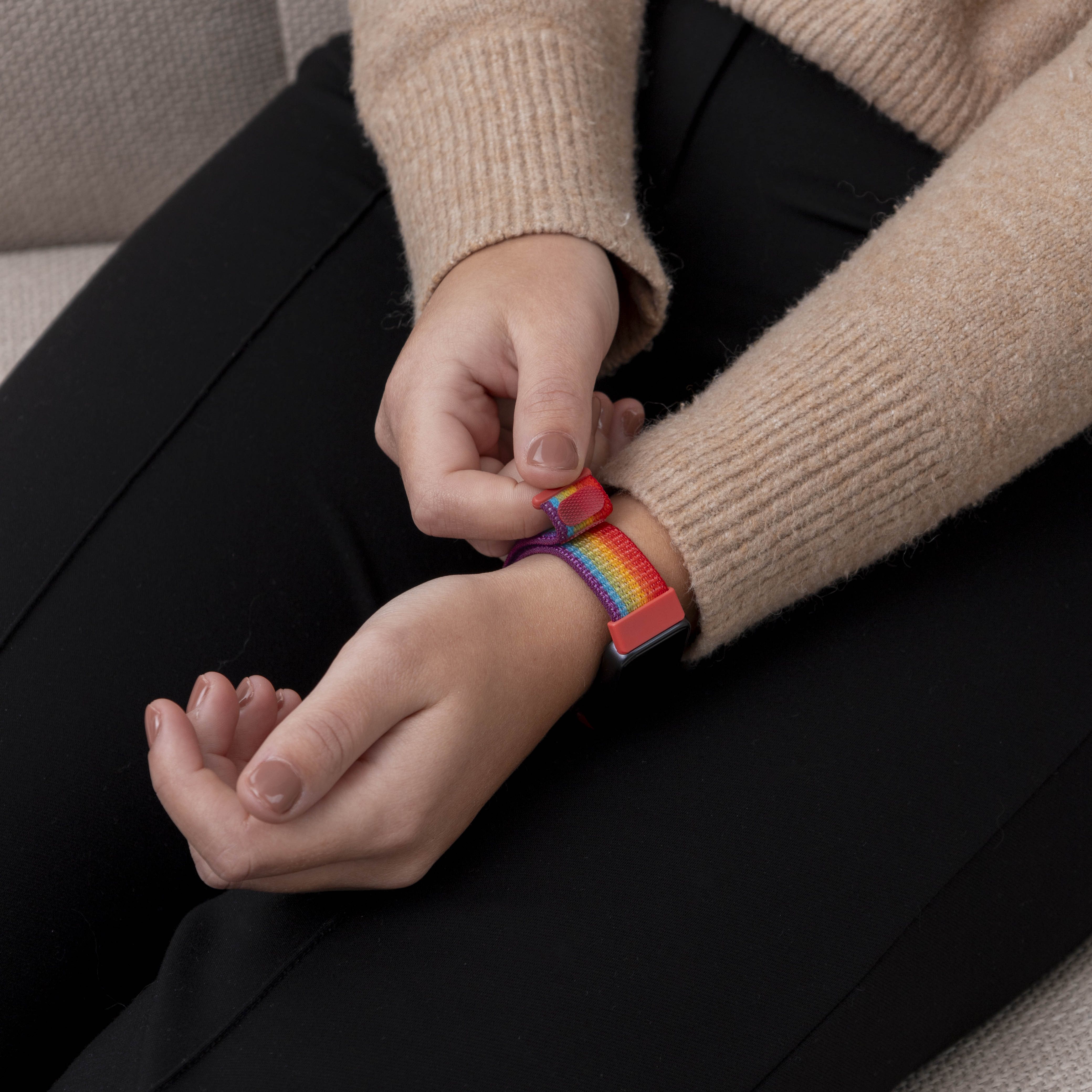 Correa nylon Huawei Band 10 (arcoíris)