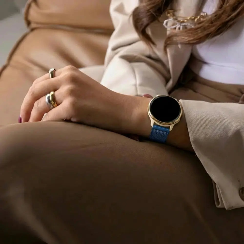 Milanese Strap, blue, lifestyle photo