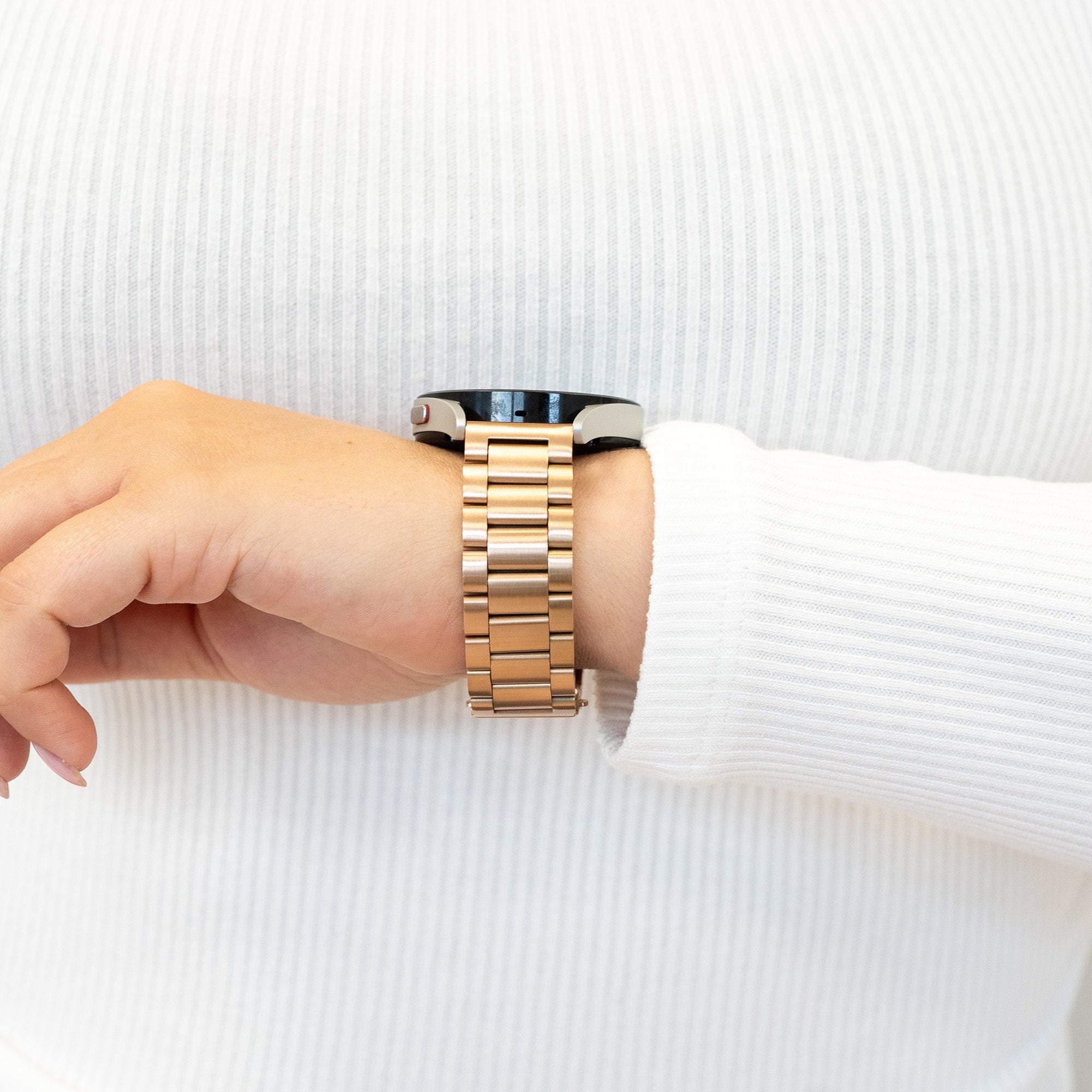 Bandz Garmin Venu SQ 2 stalen band 'Classic' (rosé goud)
