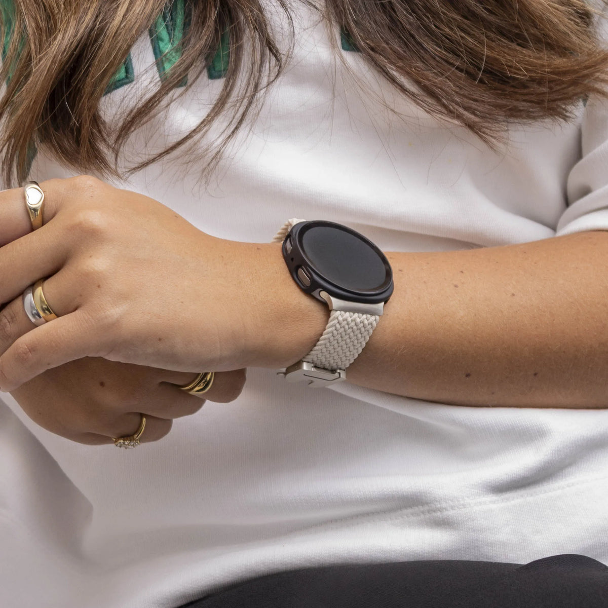 Samsung Galaxy Watch 8 / 9 - 44mm hard case met glas (zwart)