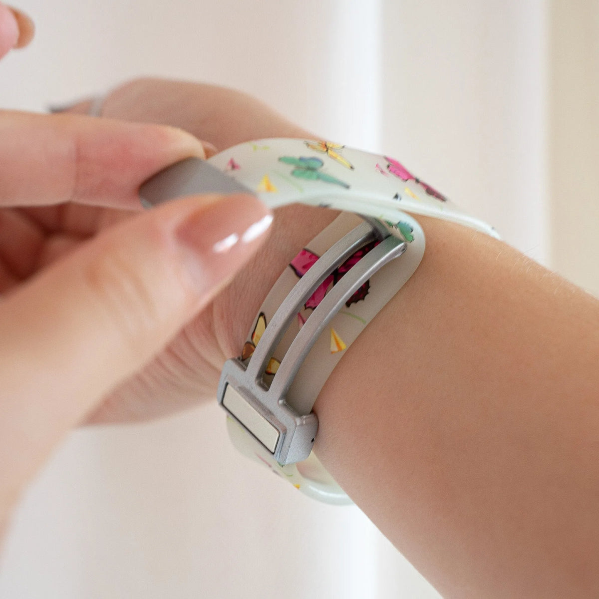 Silicone Magnetic Patterned Strap, lifestyle photo