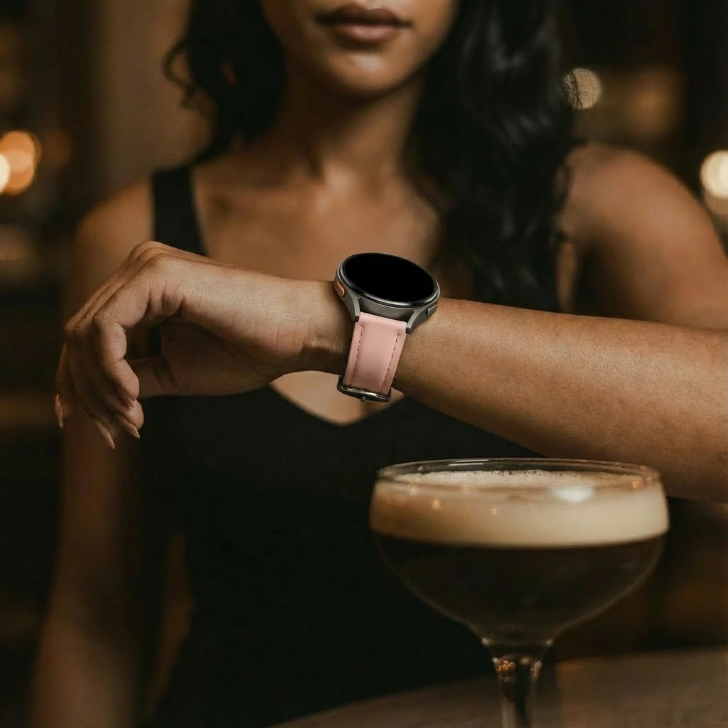 Slimfit Leather Strap, pink, lifestyle photo